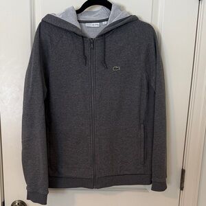 Lacoste Women's Gray Zip-Up Hoodie